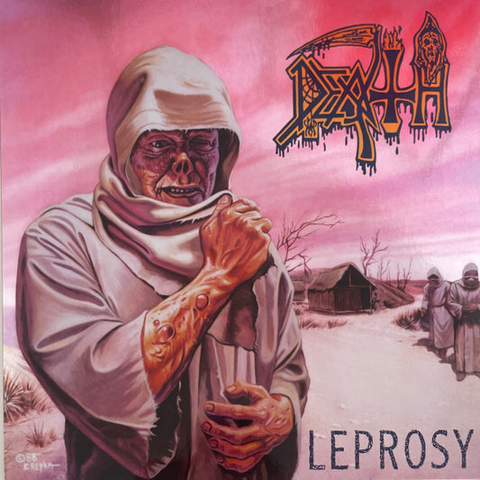 Death - Leprosy (Hot Pink/bone white/blue jay tri colour splatter)