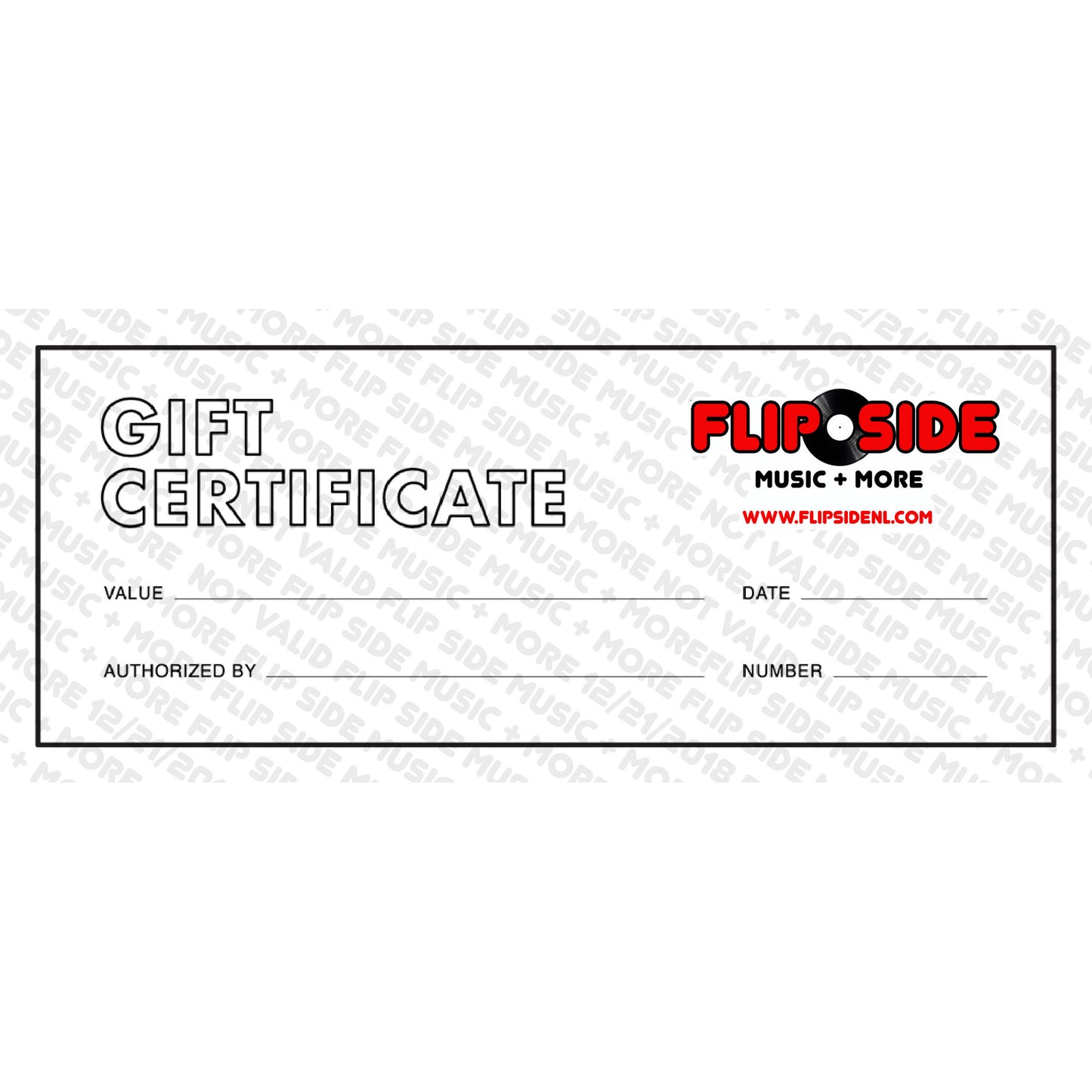 Flip Side Gift Certificate