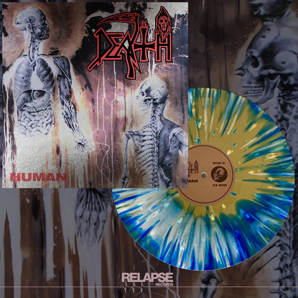 Death - Human (Bone white/blue jay/gold tri colour splatter)